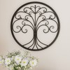 Hastings Home Wall Décor, Iron Metal Tree of Life Modern Wall Sculpture Art Round for Living Room, Bedroom, Brown 515389OSO